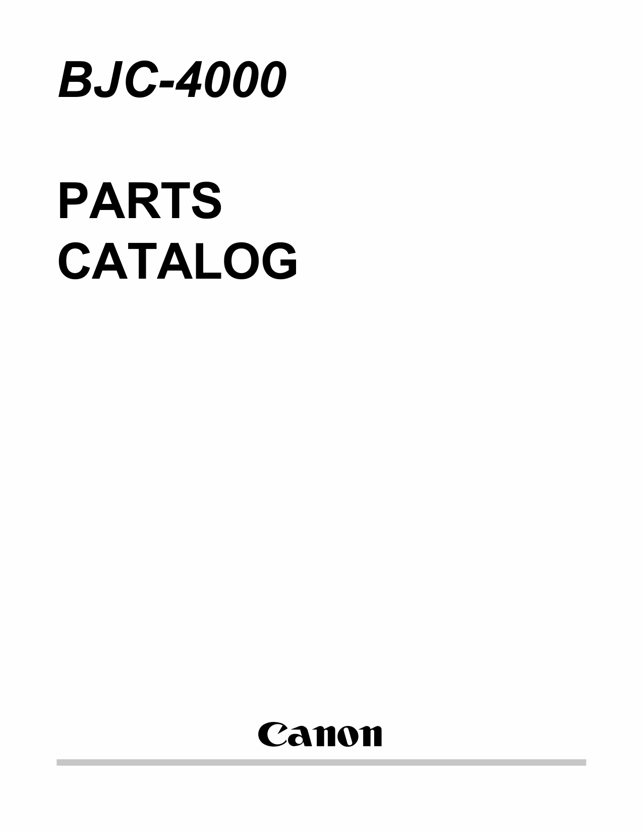 Canon BubbleJet BJC-4000 Parts Catalog Manual-1
